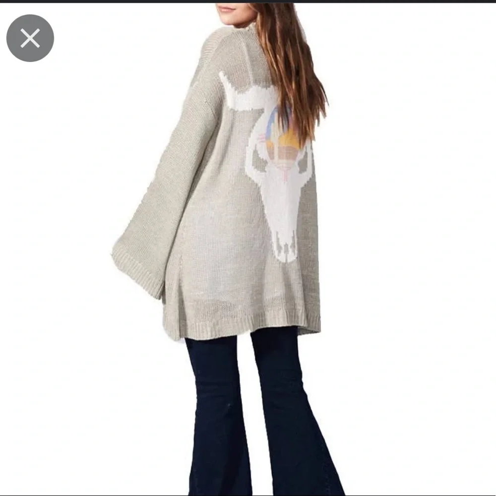 RARE Show Me Your Mumu Easy Ojai Bull Cardigan Sweater Size XS - Picture 2 of 9